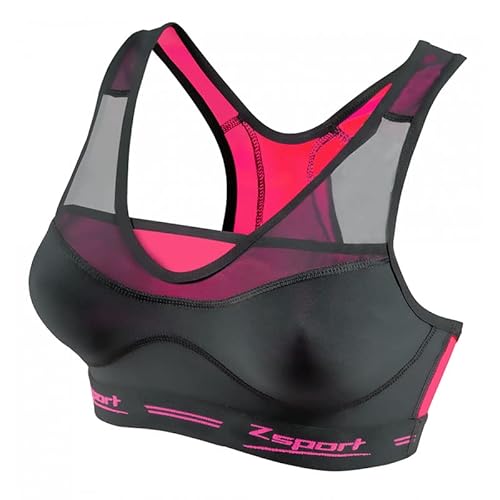 Zsport Brassiere Virtuosity Soutien Gorge brassière de Sport Femme, Noir/Rose, FR : S (Taille Fabricant : 90-B) Cover