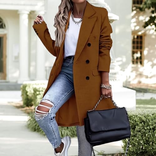 Warm Winter Pea Coats for Women Fall Double Breasted Long Peacoat - image 2