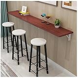 Escritorio plegable montado en la pared, mesa flotante estrecha para lavandería y bar, escritorio plegable para ahorrar espacio (color teca, 50 x 40 cm)