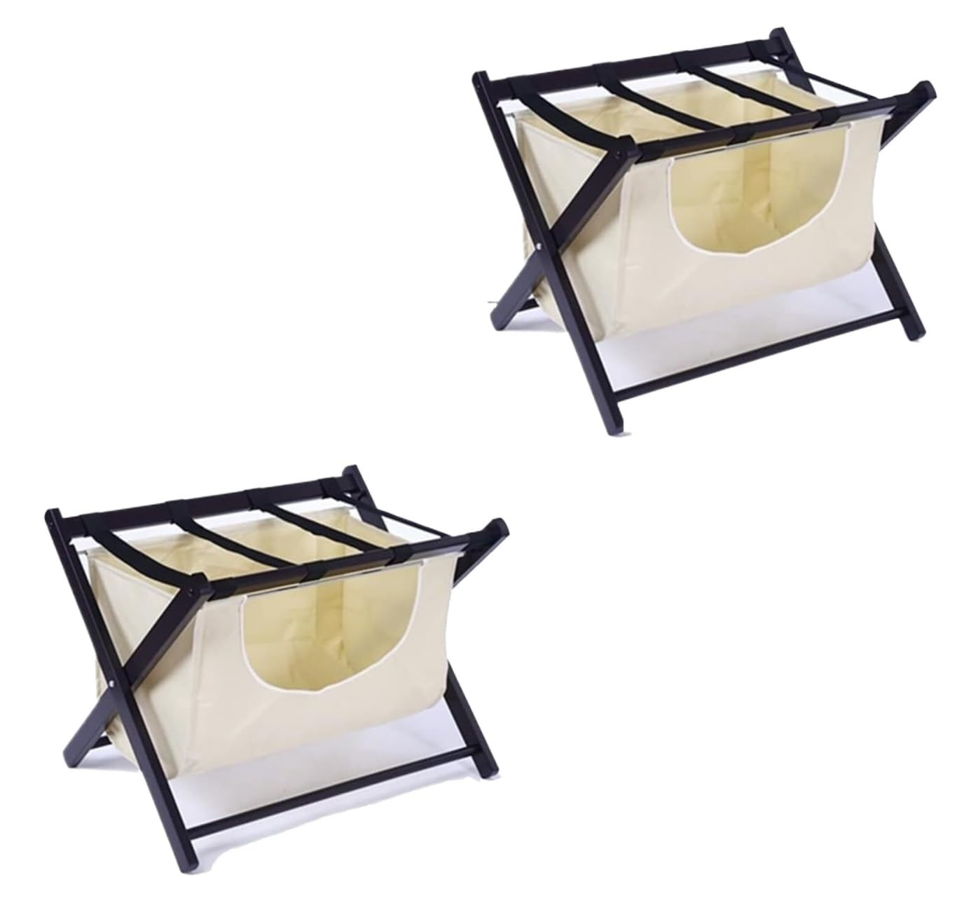 Porta Maletas Hogar Paquete De 2 Soportes Plegables para Maleta con Correas Nailon, Portaequipajes Madera Maciza para Habitación Huéspedes Portaequipajes Invitados