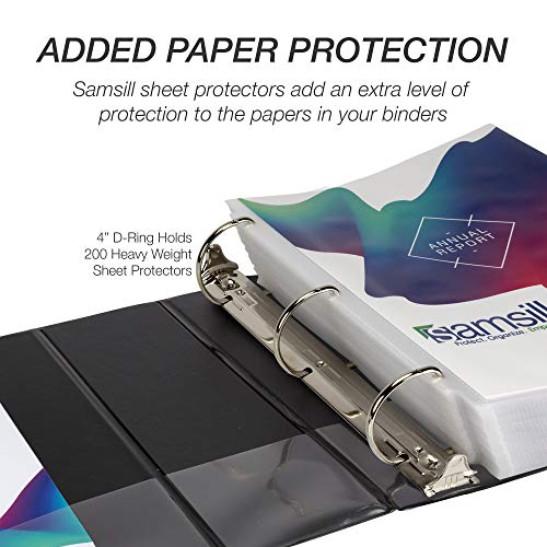 Samsill Durable 4 inch 3 Ring Binder, D Ring Binder, 100% Recycled Chipboard, Black, 4 Pack by Samsill - Image 7