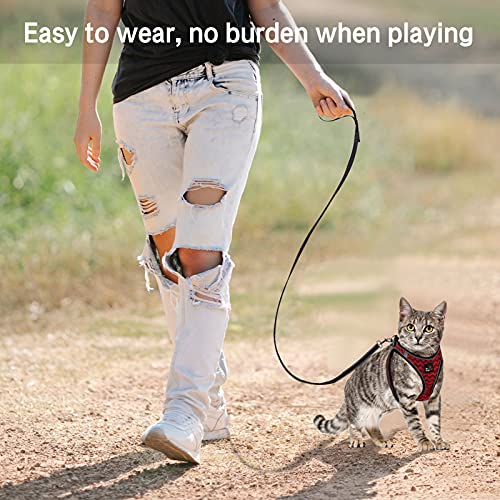 Youpeck Cat Harness And Leash Set For Walking Cat And Small Dog Harness Soft Mesh Harness Adjustable Cat Vest Harness With Reflective 5Ft Strap Comfort Fit For Pet Kitten Puppy Rabbit(Xs,Red) #TOP5