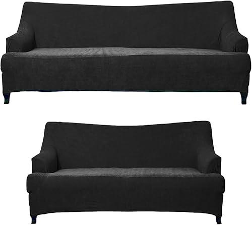 YAFA - Funda para sofá y sofá biplaza, 2 piezas, elástica en 4 direcciones, para adaptarse a la funda o protector de muebles con espumas