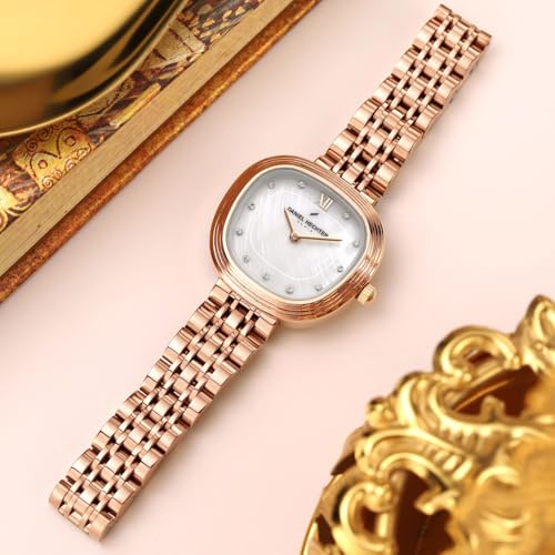 Image of Daniel Hechter Paris Collection Analog Watch for Women with Cushion Dial, Crystal Hour Markers, Roman Numeral at 12 o'Clock and Stainless Steel Strap - DHW2030