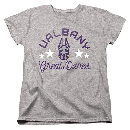 University at Albany Official Great Danes Women's T Shirt, Athletic Heather, Large