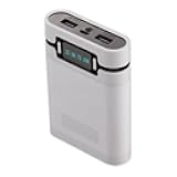 White DIY Case Dual USB Ports Output Battery Storage Box Digital Display 4x18650 Battery Shell Box