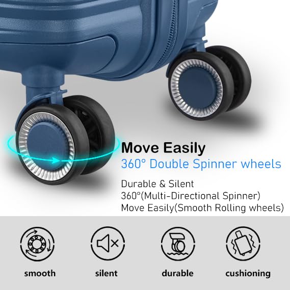 Lightweight Hardshell Suitcase - TSA-Accepted Lock, 100% Polypropylene, 360° Silent Spinner Wheels (20/24/28 Inch) Air Travel Luggage2 (Rose Gold, 20-inch)3