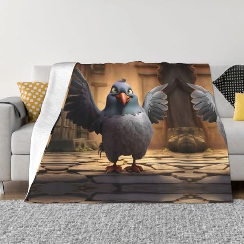 Couverture flanelle pigeon plaid doux pour canapé lit et voyage - 2