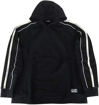 Emporio Armani EA7 Mens Pullover Hoodie 7M000972 AF10377 Black, Black, 2XL