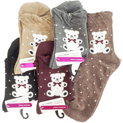 [イヤシ] クルーソックス もこもこクルーソックス レディース 09091-993-940 クマ