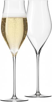Holmegaard Notes Champagne Glass by Tom Nybroe | Fine Glass | 12.8 oz | Set of 2