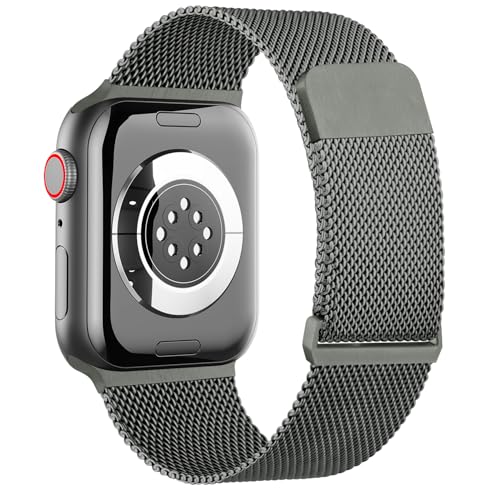 Image of Meliya Metal Straps Compatible for Apple Watch Strap 38mm 40mm 41mm 42mm 44mm 45mm 46mm 49mm Women Men, Adjustable Mesh Loop Magnetic Milanese Band for iWatch Series 10 9 8 7 6 5 4 3 2 1 SE