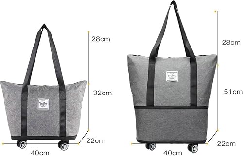 Miniatura 9 de Bolsa de compras mejorada con ruedas, bolsas de carretilla portátil, carrito de comestibles, carrito de compras plegable, bolsas de viaje
