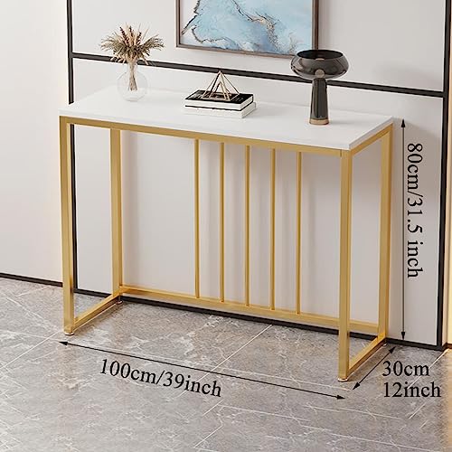Supporti per Piante Tavolo consolle Moderno con Piano in Legno e Struttura in Metallo per Ingresso Stretto Dietro Il Divano Tavolo 80 cm Nero