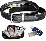 SICHERHEIT - Mit dem Eaxus Safegürtel mit Geldtasche schützen Sie Ihre Wertsachen vor Dieben. An der Innenseite des Ledergürtels befindet sich ein unauffälliger Reißverschluss mit Geheimversteck