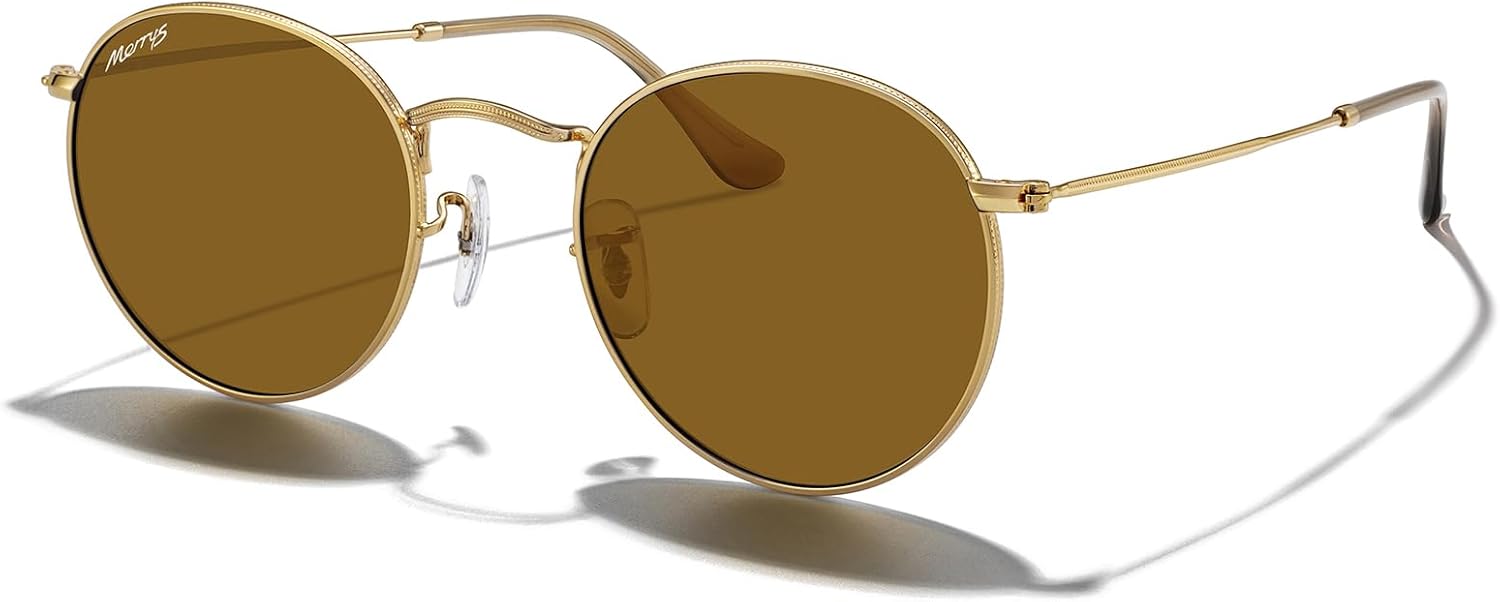 MERRY'S Trendy Round Metal Polarized Sunglasses for Women and Men Retro Classic Vintage Shades S6447