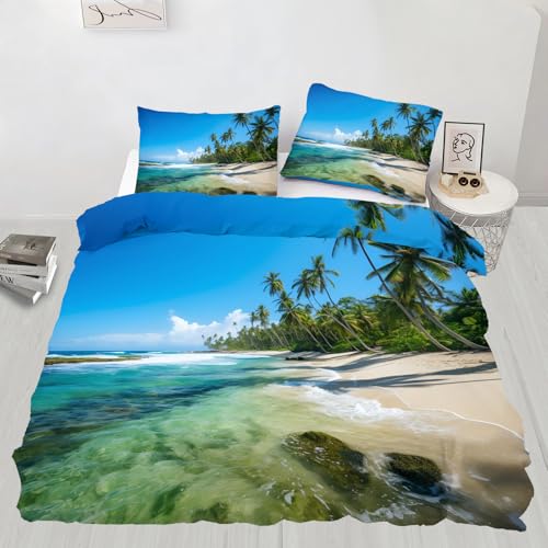 Seascape King Duvet Cover Set with 2 Shams 104"x90