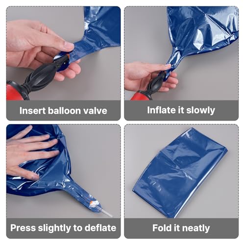 Image of PartyWoo Navy Blue Large Round Giant 4D Jumbo Foil Balloons 6pcs 22 Inch