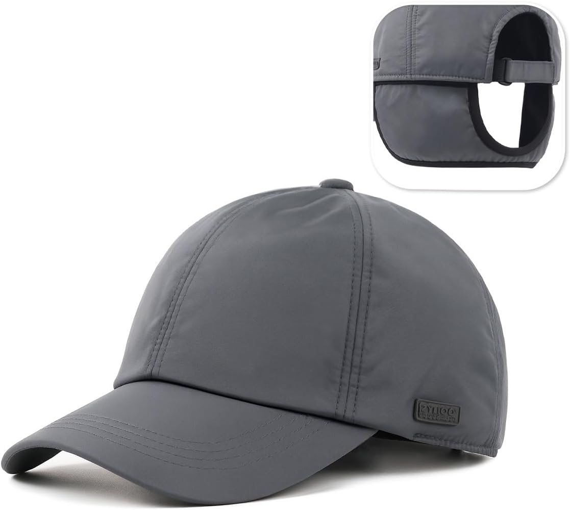 XXL Oversized Woolen Baseball Cap Hat,Soft-Structured Winter Ball Cap,Adjustable Warm Dad Cap for Big Heads