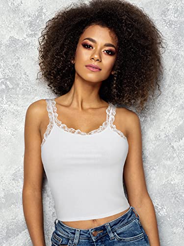 Sintege 3 Pcs Women's Lace Patchwork Tank Top Lace Camisole Tank Sleeveless Cami Crop Lacework Trim Y2k Tops2