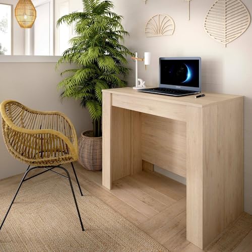 Dmora - Console Extensible Cognolo, Console Extensible Multi-Positions, Table à Manger Polyvalente, 54/239x90h77 cm, Chêne