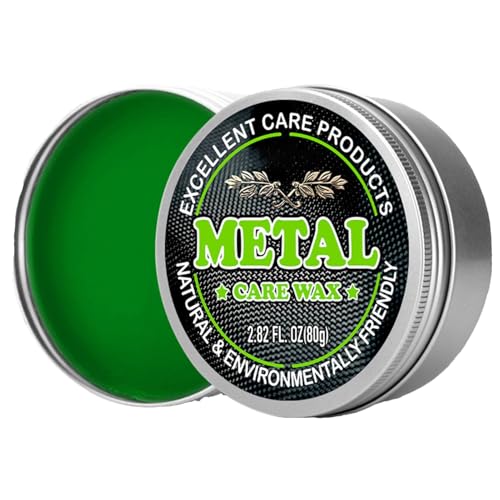 Pasta pulidora de metal – Crema pulidora de metal 80 g | Cera para metal, eliminación segura del óxido | Multiusos – Cuidado de espejo de acero inoxidable, limpiador multifuncional para utensilios de