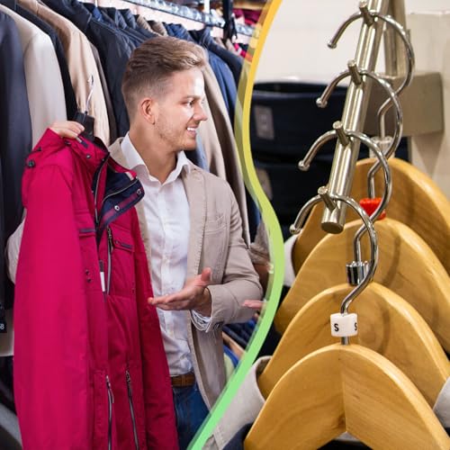 Etiquetas para colgar ropa uxcell con clips de codificación rojo rosa 6