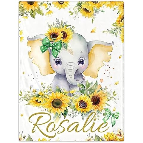 LASPERAL Personalized Baby Blanket for Girls Boys, Customized Baby Blankets with Name, Flannel Baby Name Bed Throw Blanket for Baby, Newborn, New Mom and Toddler Cover