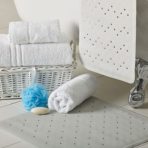 Bathroom Bathtub Rubber Bath Mat, Non-Slip Anti-Slip, Anti-Mould, For Inside Bath, Rectangular 74 x 34cm, Suction Cups, Textured Surface, Easy Clean, Off-White, Ideal for Elderly & Children - Image 4