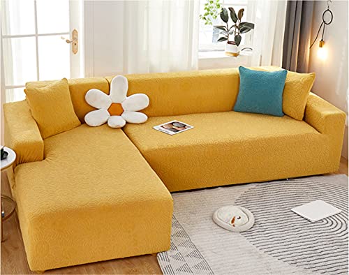 Fundas de sofa ajustables de terciopelo de 5 plazas para modulo chaise longue 4