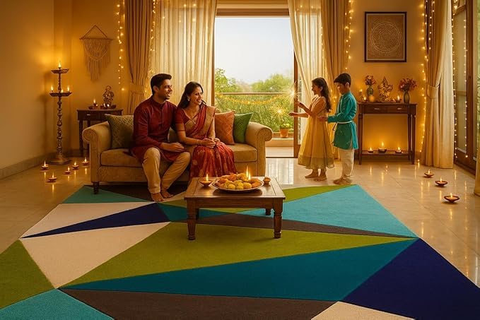 Image of Luxurious Tufted Woolen Carpet Collection Size 10 X 12 Feet (Color-Multi)