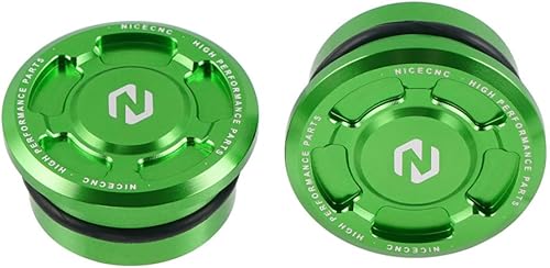 NICECNC Cubierta de tapones para agujeros de marco verde, juego de tapas Fram compatible con Kawasaki KLR650 1987-2022 2021 2020 2019 2018 2017 2016