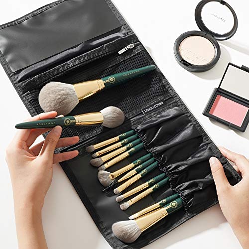 Rownyeon Makeup Brush Set 13Pcs Premium Cosmetic Makeup Brushes For Foundation Blending Blush Concealer Eye Shadow Synthetic Fiber Bristles, Travel Makeup Bag Included #TOP4