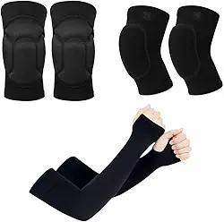 Kit Cotoveleira + Joelheira + Manguito Proteção Solar Manga Longa Anti-impacto Vôlei Futsal Handball Pares Unissex