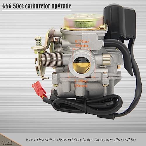 Image of 50CC Carburetor Fit for 139QMB 49CC GY6 4 Stroke Scooter Taotao Kymco Go Kart PD18J PD19J Moped Engine 18mm carb+ Intake Manifold Air Filter