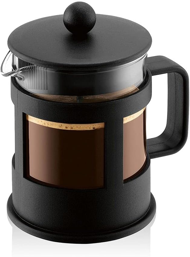 Bodum French Press Kenya - 500ml / 4 Cups Manual Coffee Maker - Heat-Resistant Glass & Stainless Steel - Dishwasher Safe Cafetiere - Made in Portugal