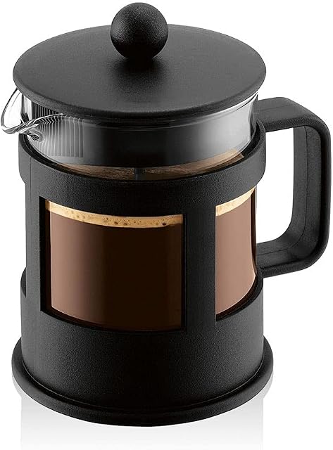 BODUM 1784-01 Kenya 4 Cup French Press Coffee Maker, Black, 0.5 l, 17 oz