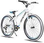 JOYSTAR Lubbock 20 24 Vélo enfant de pouce pour les garçons & Filles Âge 7-12 ans Hardtail VTT pour les enfants avec 1-Speed/7-Speed Automobile, Pneus muraux blancs, Vélo pour enfants