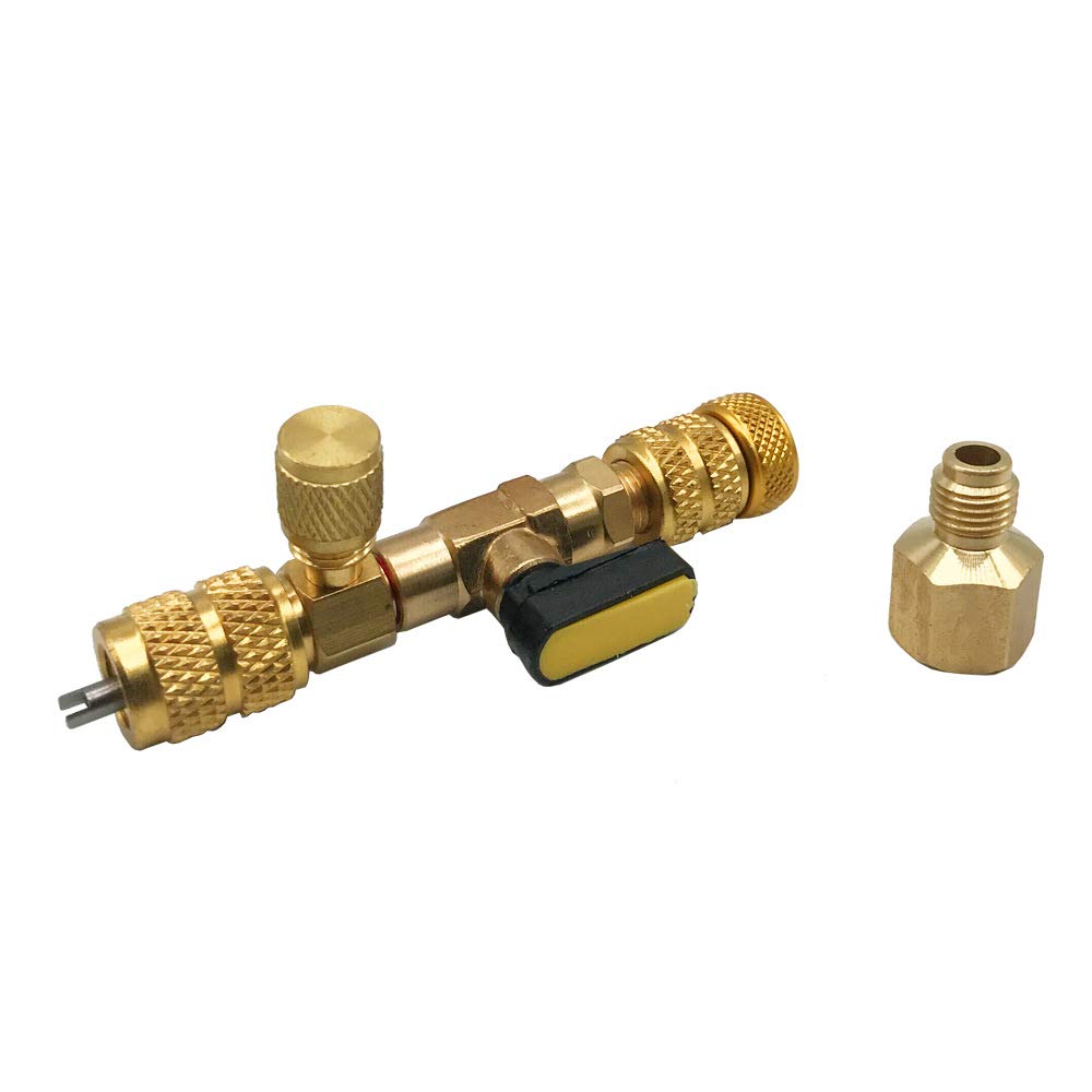 SoonbuyCore Remover Installer Valve Core Remover Installer Tool with Dual Size 1/4" 5/16" Port Quick Change Air Conditioner Repair Tool