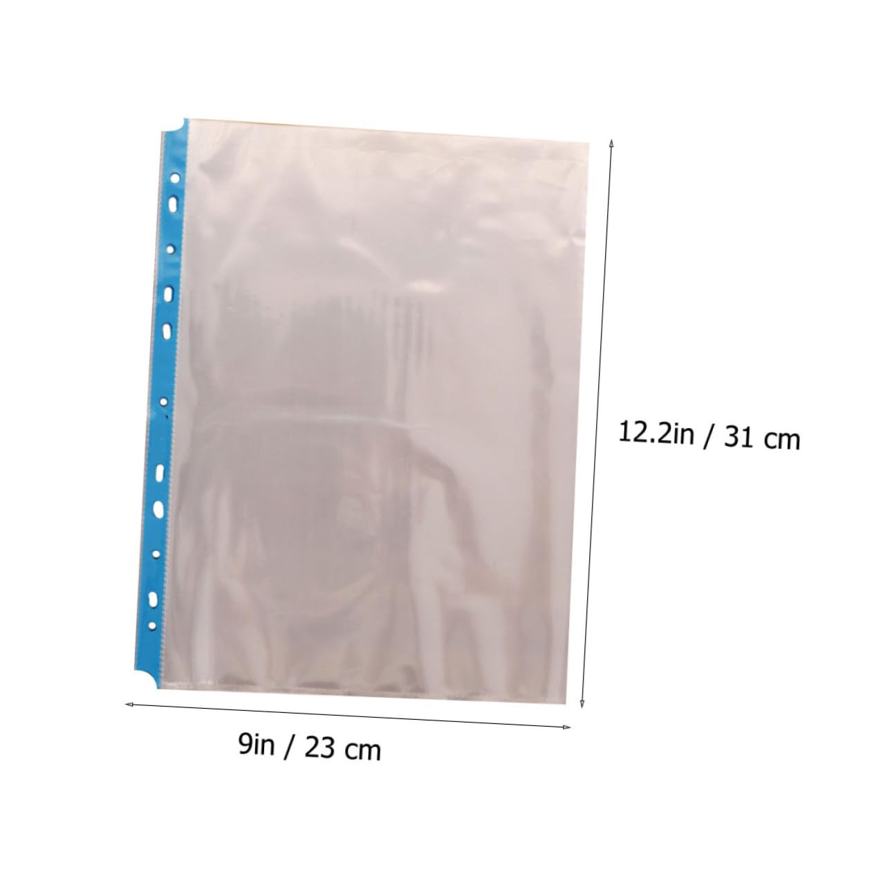POPETPOP Pochettes de Classeur à 11 Trous Faciles à Insérer Transparentes en Pp Protège-feuilles Lot de 100 Pièces Couleurs Variées pour École et Bureau