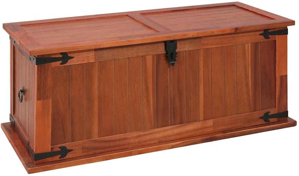 vidaXL Solid Acacia Wood Storage Chest 90x45x40cm Cabinet Trunk Organiser Box
