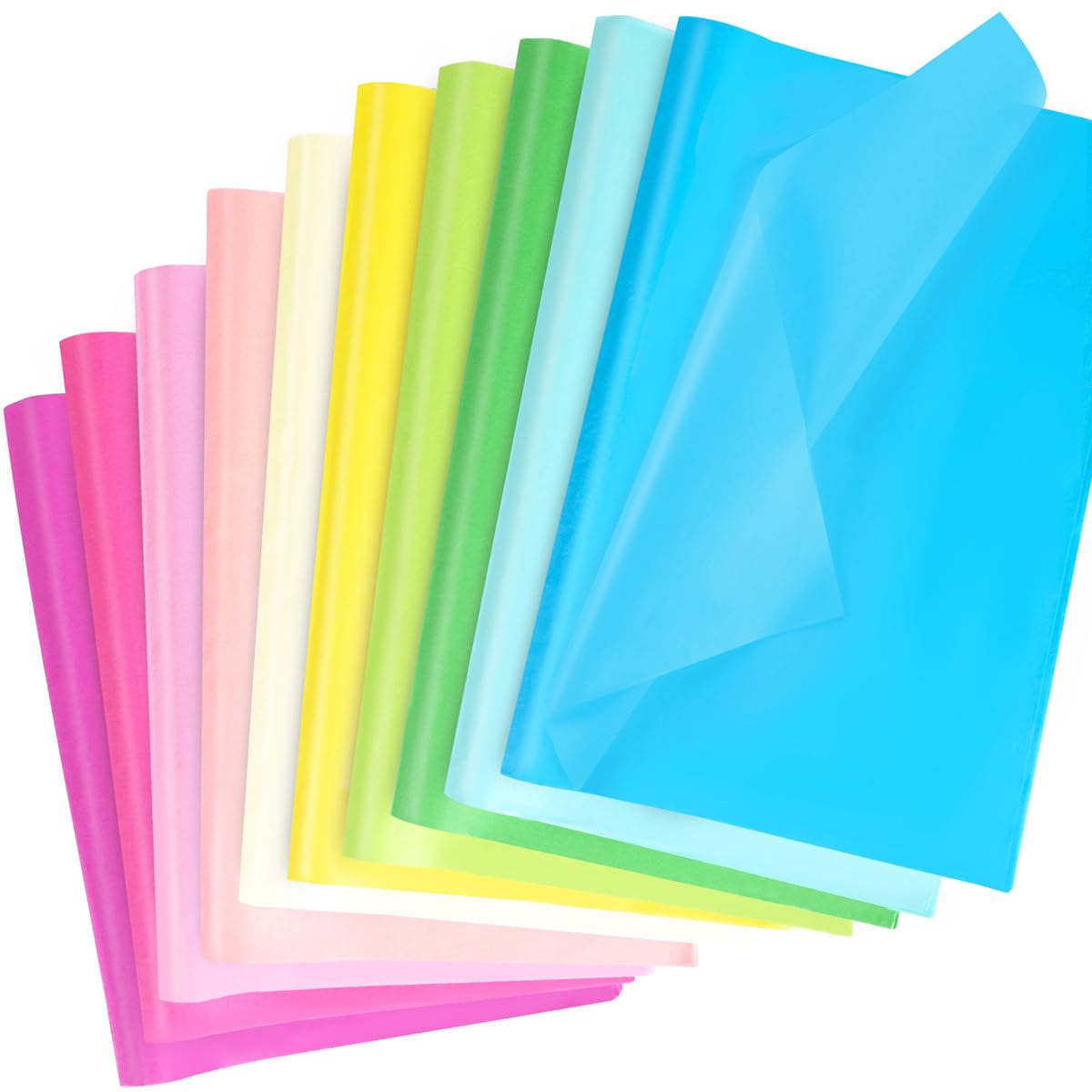 Lot De 120 Feuilles Papier De Soie Pastel - 10 Couleurs - 35x50 Cm - Pour Emballage Cadeaux Et Loisirs Créatifs