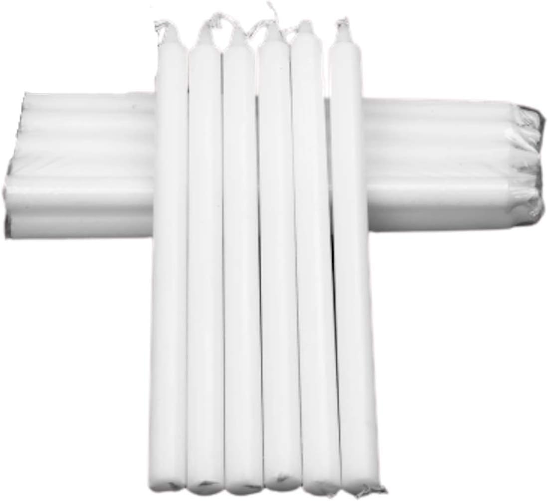 JASS 8 pieces White Long Thin Candle for Weddings, Parties, Birthdays
