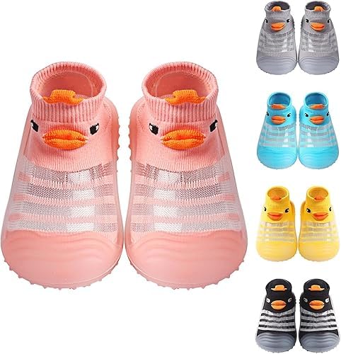 Baby First Walking Shoes, Baby Socks Shoes Boys/Girls Infant Non-Slip Breathable Slippers with Soft Rubber Sole Baby Boys Girls Sneakers Duck Design-image-37