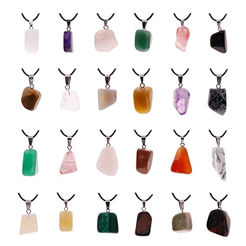 Keyzone 60 Pieces Irregular Healing Gemstone Pendants Charms Crystal Chakra Beads Necklace, Assorted Color ΓΒ‘ΓΒ Keyzone 60 Pieces Irregular Healing Gemstone Pendants Charms Crystal Chakra Beads Necklace, Assorted Color ΓΒ‘ΓΒ