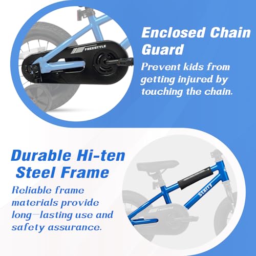 Image of 12 14 16 18 Inch Kids Bike BMX Style Bicycle with Training Wheels Coaster Brake for 2-10 Years Old Toddlers Boys Girls Multiple Colors