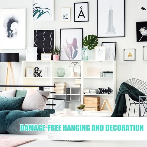 Image of 16 Pairs Picture Hanging Strips, Large Picture Hanging Strips Heavy Duty Damage Free Picture Hangers Nail-Free Adhesive Poster Strips No Tools Wall Hanging Strips for Frame Hanging