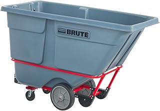 Rubbermaid Brute Tilt Dump Truck/Trash Cart/Garbage Collection/Recycling, 1 Cubic Yard, Heavy Load Capacity, 2,100 lbs., Gray, Distribution Centers/Warehouse/Manufacturing/Stadiums