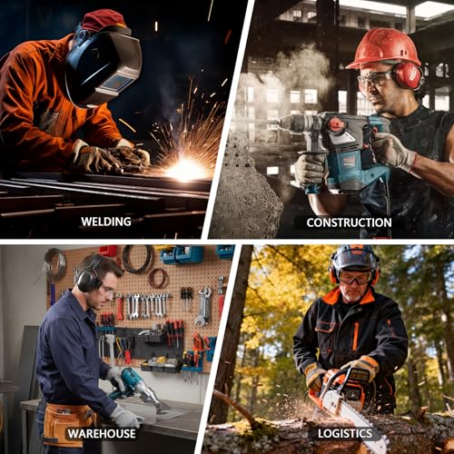 Image of Hogent Welding Work Boots for Men Slip on Steel Toe Shoes for Men Soft Comfortable Safety Boots Mens Work Boots Indestructible Puncture Proof Construction Boots for Men Safety Toe Footwear for Welder