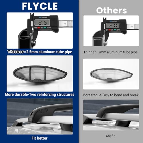 300Lbs Lockable Roof Rack Crossbars Compatible with Jeep Cherokee 2014-2023, Heavy Duty Aluminum Cross Bar Fit Luggage Luggage Kayaks Bicycles Snowboard by FLYCLE - Image 2